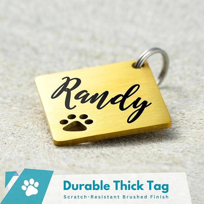 Ultra Joys Dog Tags Personalized for Pets - Hollow Paw Custom Pet ID Tag - Engraved Dog Tag for
