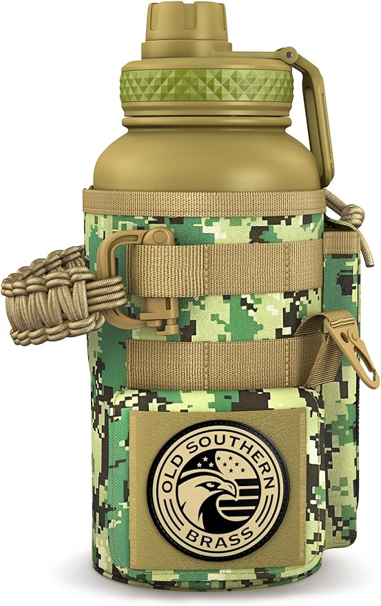 Combat Canteen - 32oz Insulated Water Bottle with Paracord Handle, Stainless Steel Water Jug with
