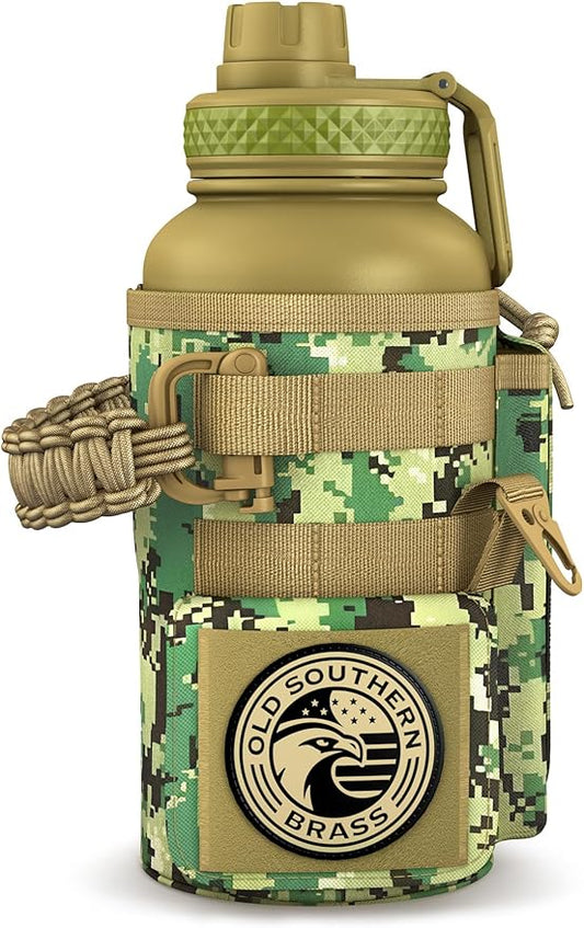 Combat Canteen - 32oz Insulated Water Bottle with Paracord Handle, Stainless Steel Water Jug with