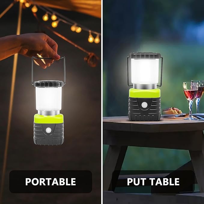 3Packs LED Camping Lantern Rechargeable 1000LM, 4500mAh Power Bank, IP44 Waterproof Lantern