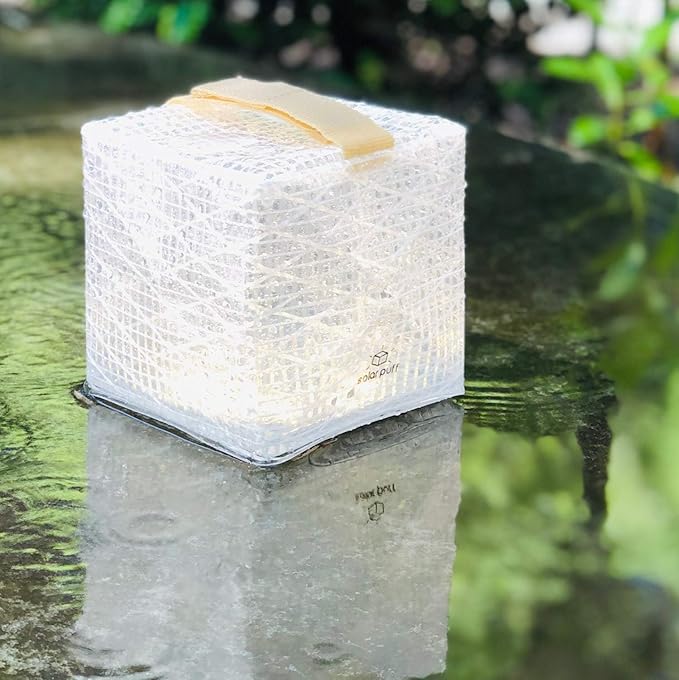 SOLIGHT-DESIGN - SOLARPUFF, Rechargeable Solar Lantern with Light Sensor - Collapsible LED Camping