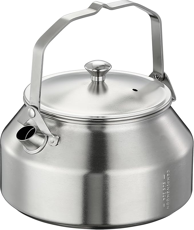 CAMPINGMOON 1L Campfire Kettle Seamless One-Piece Stainless Steel Wide Bottom Wide Spout Integrated