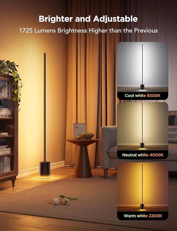 Govee Floor Lamp 2 with Matter, RGBIC, Warm Cool White LED, Alexa Compatible, 1725lm, Music Sync