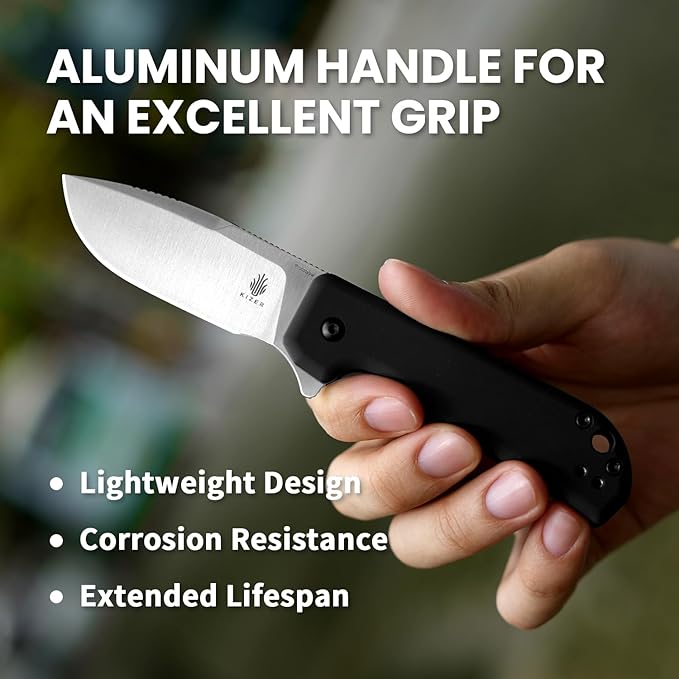 Kizer Nice Guy Pocket Folding Knife, 2.84" Nitro V Blade, Lightweight Sharp Camping and Hiking