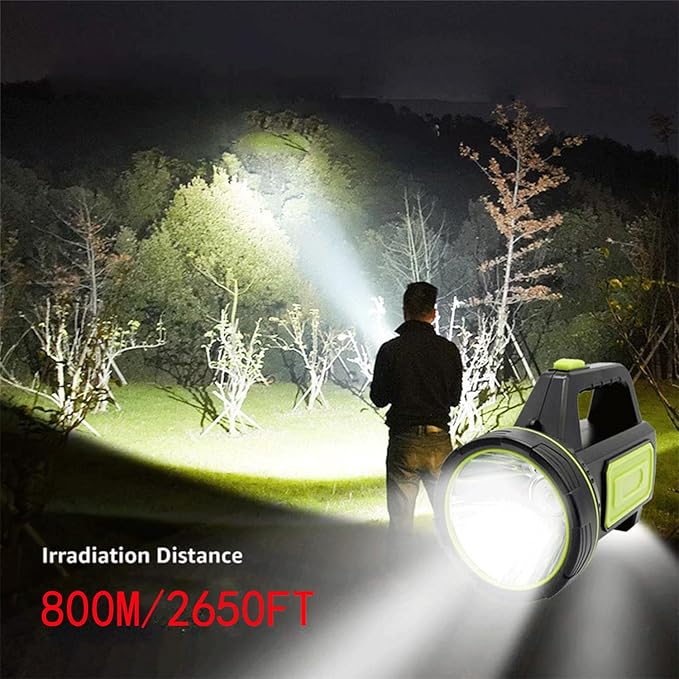 LED Searchlights Handheld Lantern, 13000LM 2 Modes USB Rechargeable LED Flashlights, High Power