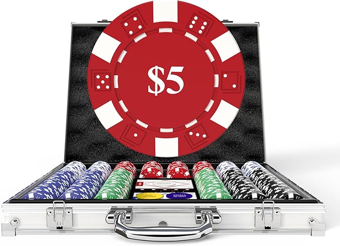 Poker Set with Denominations, 11.5g 500pcs Numbered Poker Chips Set with Case for Texas Hold'em &