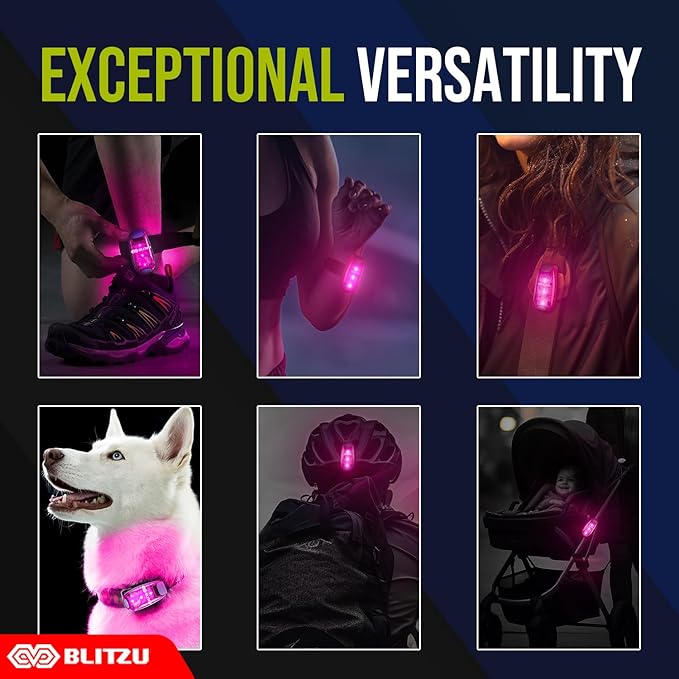 4 Pack LED Safety Light, Clip on Reflective Gear Lights for Walking at Night, Running, Jogging