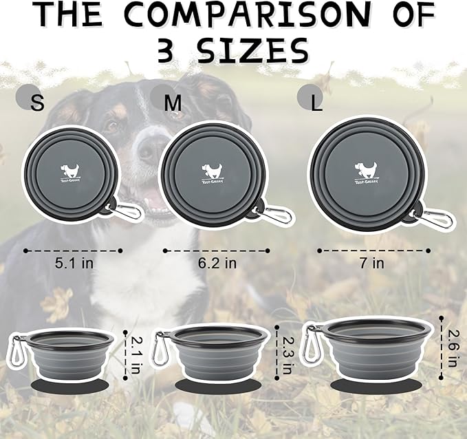 Rest-Eazzzy Large Collapsible Dog Bowls 1000 ml, 2-Pack Dog Portable Water Bowl for Dogs Cats Pet