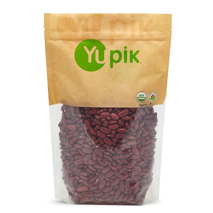 Yupik Organic Dark Red Kidney Beans, 2.2 lb (35.3 oz), Non-GMO, Vegan & Gluten-Free, USDA