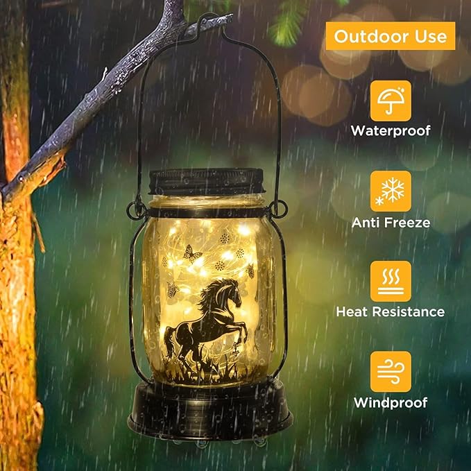 Horse Gifts for Women/Men Horse Lovers Solar Lantern Mom Birthday, Mothers Day, Christmas Gifts