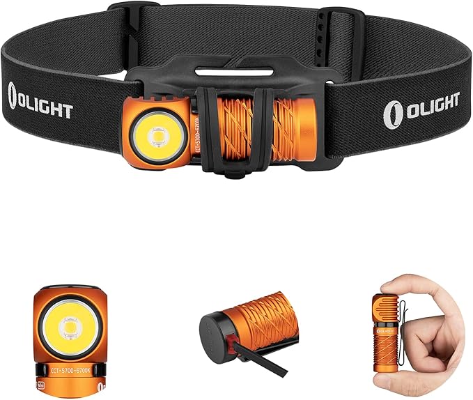 OLIGHT Perun 2 Mini Headlamp 1100 Lumens LED Head Flashlight, Rechargeable Headlight with Red Light