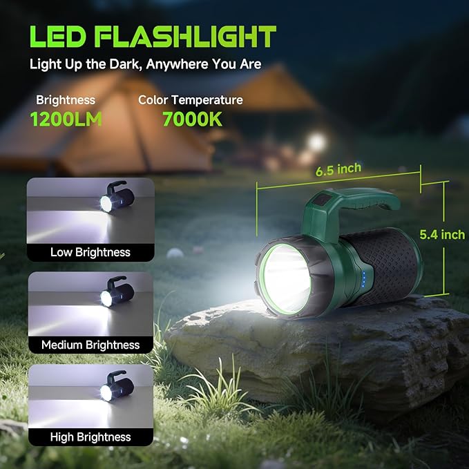 4 in 1 Modular Rechargeable Camping Lantern, Portable LED Flashlight, Outdoor Camp Fan, 4400mAh