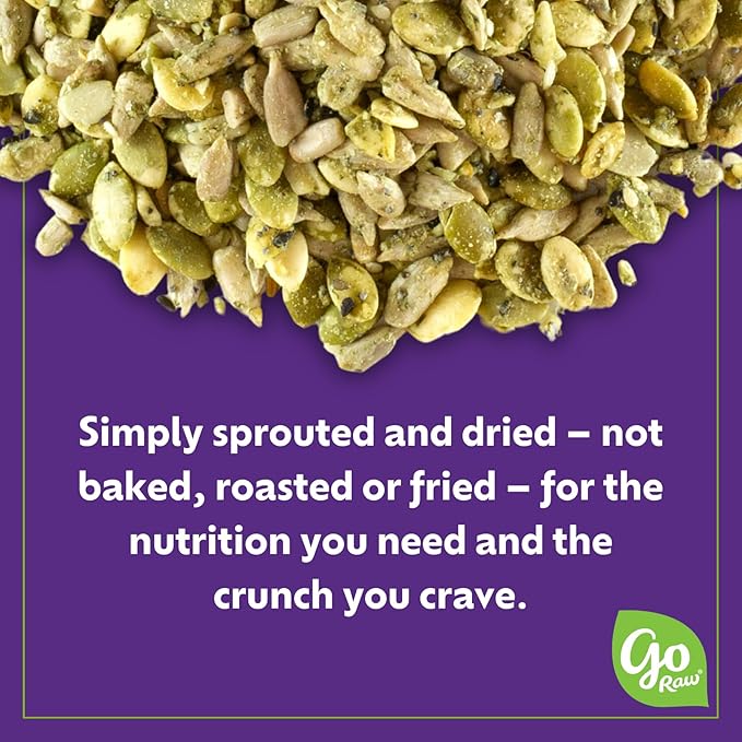 Go Raw Organic Sprouted Everything Bagel Snacking Seeds, 4 oz, 6 Pack, Pumpkin & Sunflower Seeds