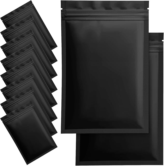 100 Pack Smell Proof Mylar Bags for Food Storage - 3.5 x 5 Inch Resealable Packaging Pouch Bags for