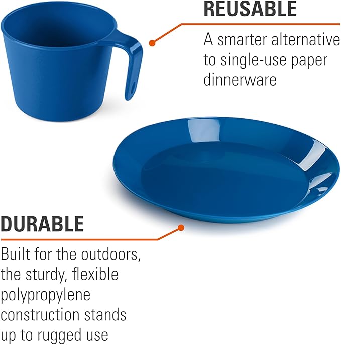 GSI Outdoors Cascadian 1 Person Table Set I 6-Piece Camping, Backpacking Mess Kit, Plastic BPA