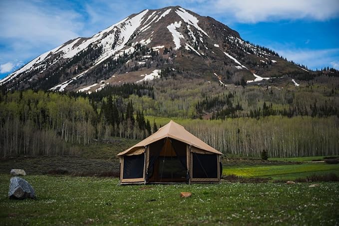 WHITEDUCK Altimus Canvas Tent with Stove Jack, Waterproof, 4 Season Luxury Camping and Glamping