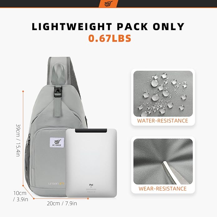 SKYSPER Sling Bag RFID Crossbody Sling Backpack Cross Body Shoulder Bag Travel Hiking Daypack for