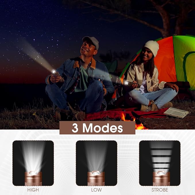 Fumete 20 Pieces LED Flashlight Mini 3 Mode Tactical Torch Small Water Resistant Pocket Flash Light