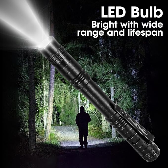 Pen Light Flashlight 2Pcs, LED Small Mini Pen Lights for Home, Emergency, Handheld Pocket