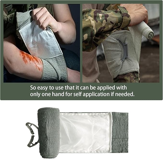 RHINO RESCUE 6" Israeli Style Emergency Bandage, Compression Trauma Wound Dressing, Medical Sterile