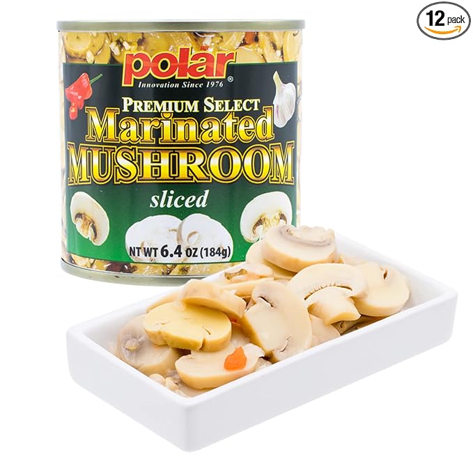 MW Polar Premium Select Sliced Marinated Mushrooms 6.4oz (Pack of 12)