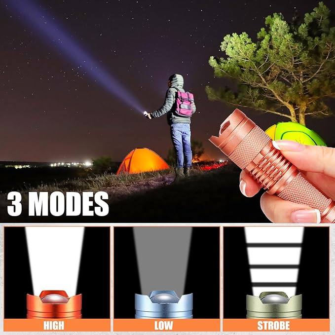 Fumete 20 Pieces LED Flashlight Mini 3 Mode Tactical Torch Small Water Resistant Pocket Flash Light