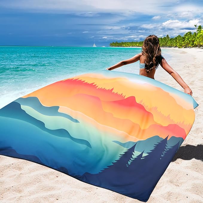 Beach Blanket Waterproof Sandproof Beach Mat 79" X 83"/10'x9'for 2-8 Adults Quick Drying Outdoor
