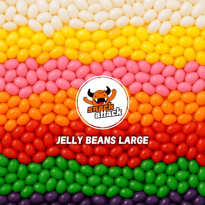 Snack Attack Large Jelly Beans ??Assorted Retro Flavors ??Resealable Bulk 2lb Bag, Gluten-Free &