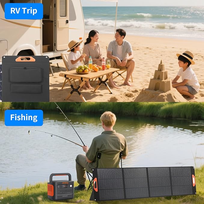 200W Portable Solar Panel for Power Station, Compatible with Jackery, Ecoflow, Bluetti, Anker and