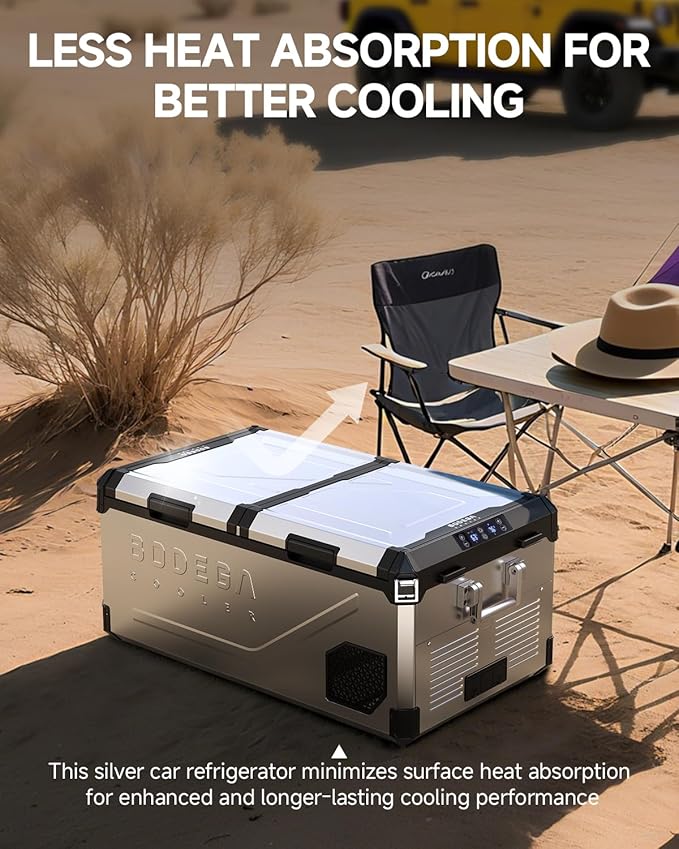 BODEGACOOLER 12 Volt Car Refrigerator, 79 Quart(75L) Portable Freezer Car Fridge Dual Zone With APP