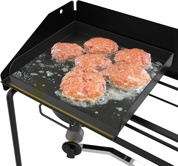 Heavy Duty Steel Griddle for Camp Chef 14" Stove Cooking Systems, Carbon Steel Flat Top with Carry