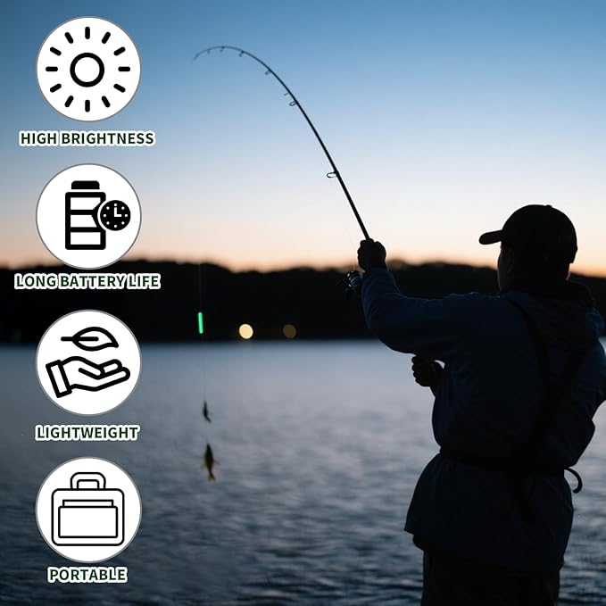 50PCS Small Fishing Float Light Sticks, Fluorescent Dark Glow Stick for Night Fishing, Yellow