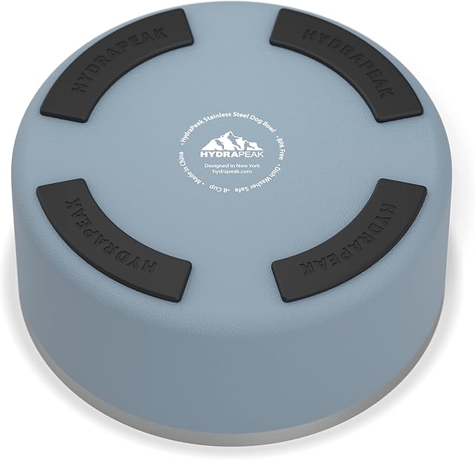 Hydrapeak Dog Bowl; Non Slip Stainless Steel; Water and Food Dish; Large Sized and Small Dogs; 32oz