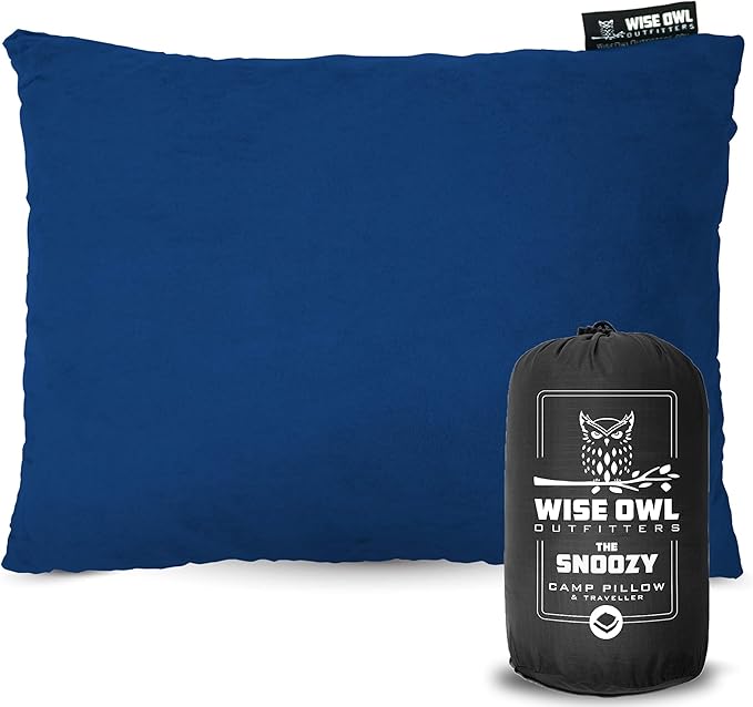 Wise Owl Outfitters Camping Pillow – Memory Foam Travel Pillow for Airplane Sleeping, Hiking