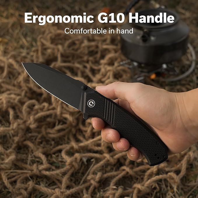 CIVIVI Placoid Pocket Knife for EDC, Folding Knife with 3.67" 14C28N Blade G-10 Handle For Men