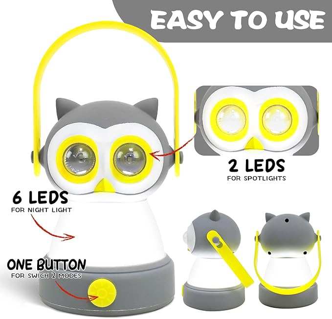 Portable LED Camping Lantern, Head Lamp Kit, Lightweight Battery Powered LED Flashlight for Indoor