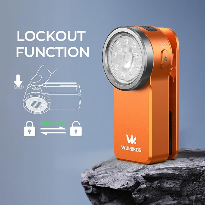 Wurkkos HD03 Rechargeable Flashlights EDC Clip-on Light, Bright 680 Lumens Pocket Flashlight