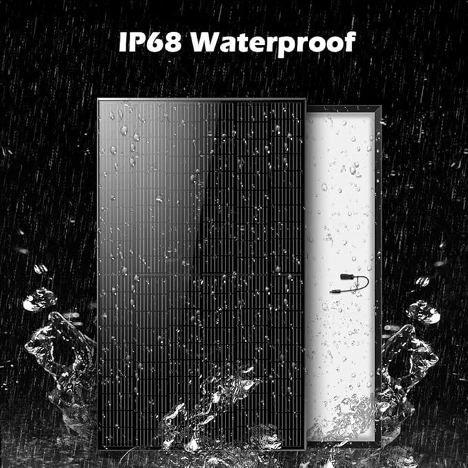 SUNGOLDPOWER 2pcs 370W Solar Panels Monocrystalline, Grade A Solar Cell, Waterproof IP68, High