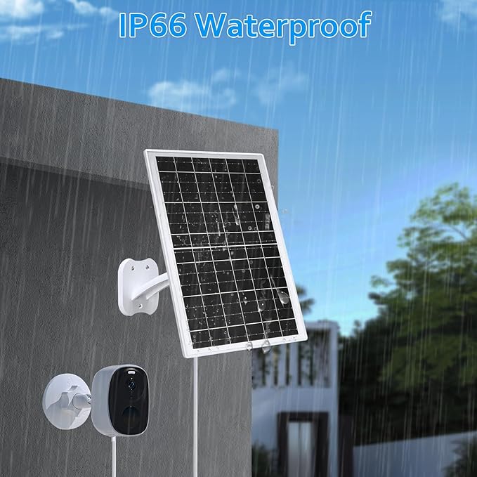 Zivif 13W Solar Panel for Outdoor Security Cameras, USB-C, Micro USB & 5.5x2.1mm DC Output, 360°