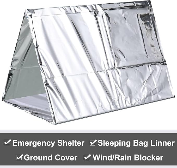 Chumia Emergency Thermal Blanket Bulk 83 x 63 Gigantic Foil Space Blanket Survival Reflective