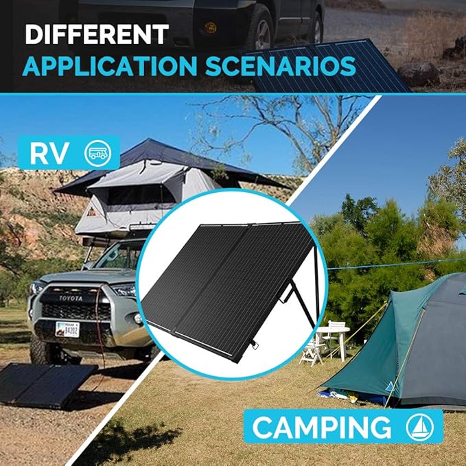 Renogy 200W 12V Portable Solar Panels Suitcase with Waterproof 20A Charge Controller, Foldable 200