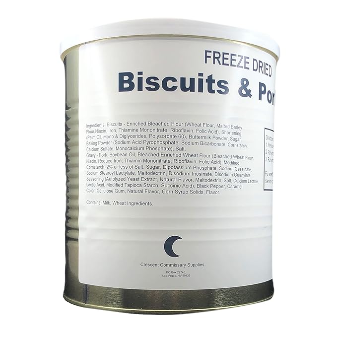 Military Surplus Freeze-Dried Biscuits and Pork Gravy ??18 oz, Emergency Survival food Supply, Meal