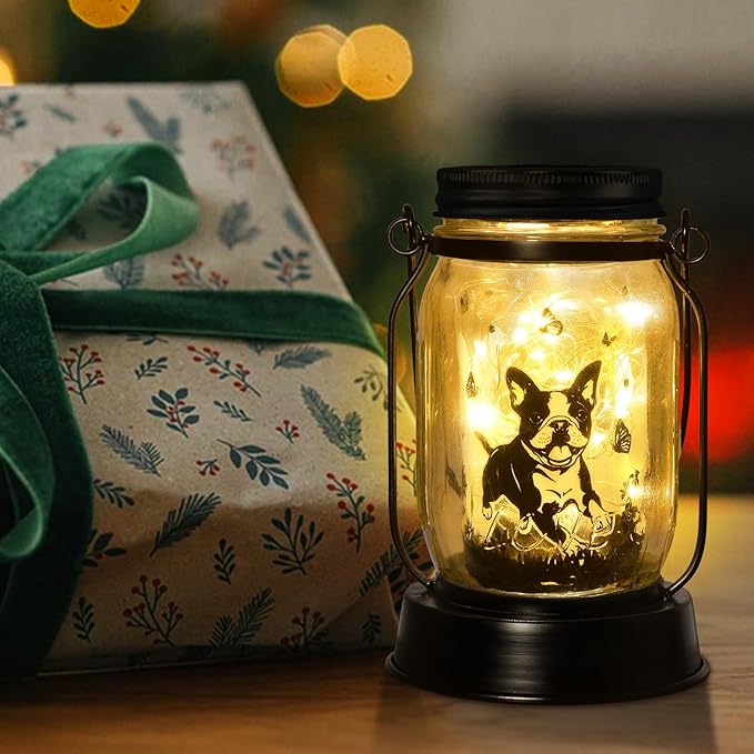 Boston Terrier Gifts for Women/Men Boston Terrier Solar Lanterns Mom Birthday Dog Lovers Lantern