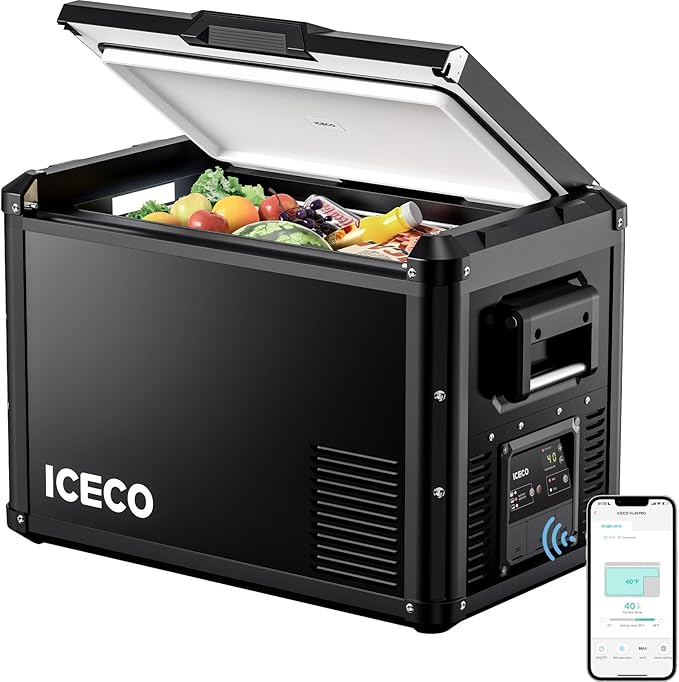 ICECO VL45 ProS Portable Refrigerator, Multi-directional Lid, Dual USB & DC 12/24V, AC 110-240V