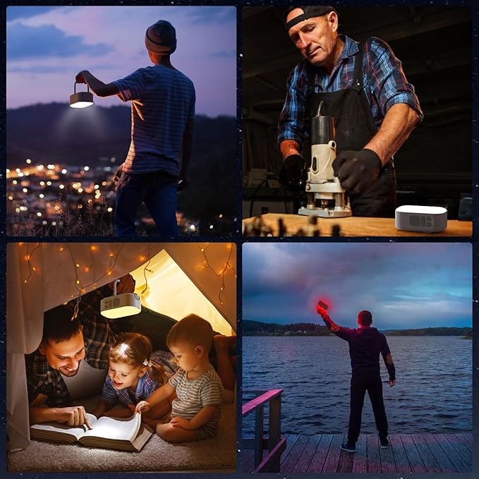 Camping Lantern,6400mAh LED Lantern Rechargeable,with 4 Light Modes,1000LM Tent Light & Hand-Crank