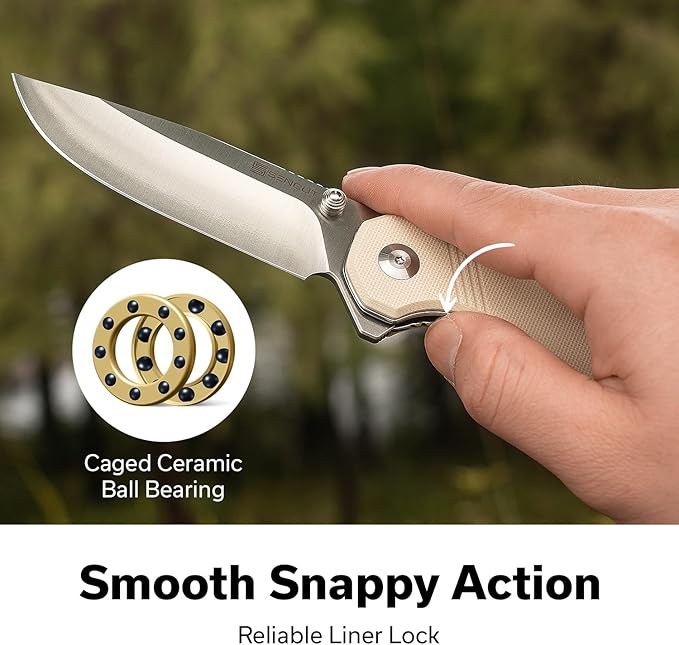 SENCUT Aetheris Pocket Knife, EDC Folding Knife with 3.68'' 9Cr18MoV Blade & G10 Handle, Reversible