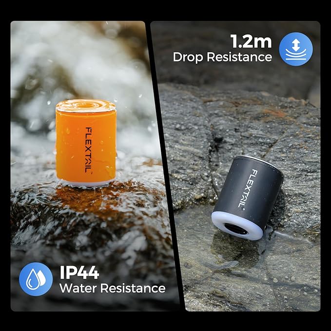 FLEXTAILGEAR Portable Air Pump with Camping Lantern Tiny Pump 2X 4kPa Air Pump for Inflatables
