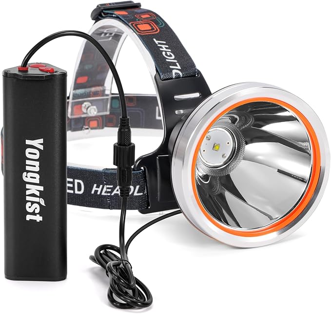 Coon Hunting Light Powerful Headlamp Super Bright LED Spotlight Rechargeable Head Torch Waterproof