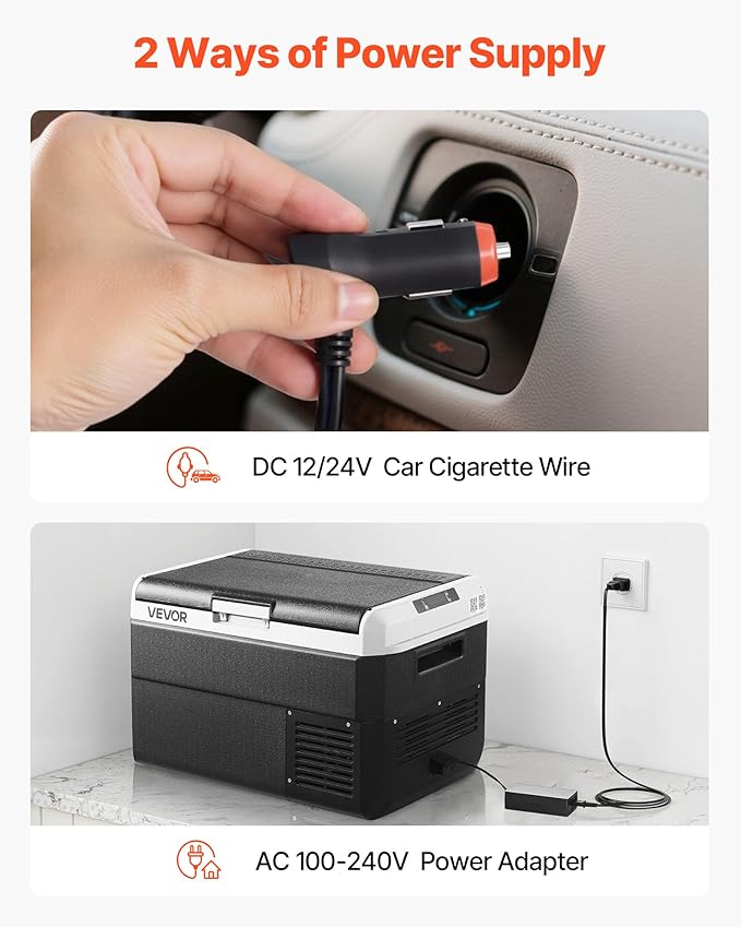 VEVOR 12 Volt Car Refrigerator, 42.3QT/40L Car Fridge, Portable Electric Cooler with -4℉~68℉