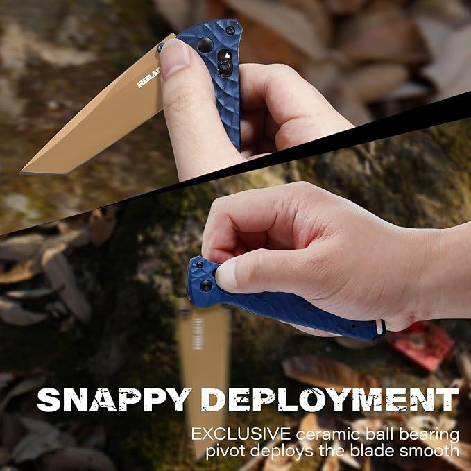 RBLACK Folding Knife with 3.39'' 154CM Steel Tanto Blade, Pocket Knife for Men Women Gifts, Axis